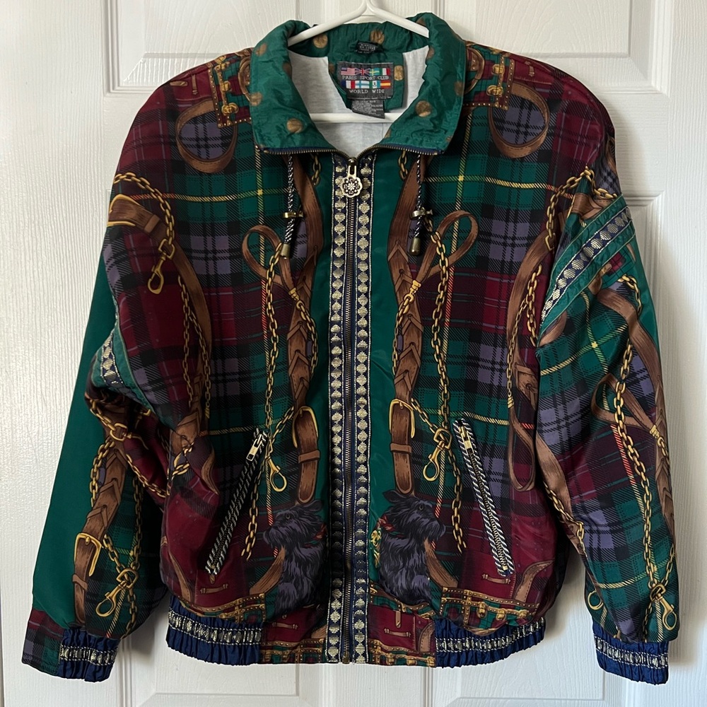 PARIS SPORT CLUB • vintage 80s/90s bold bomber statement jacket retro maximalist